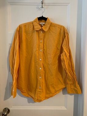 H&M , women's Long-Sleeve 100% cotton Button-Up blouse Mustard Yellow